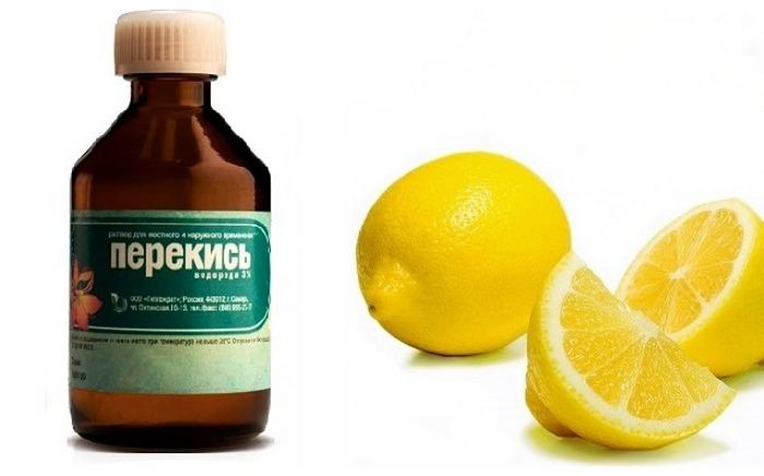 Перекись водорода и лимонный сок для удаления пятен