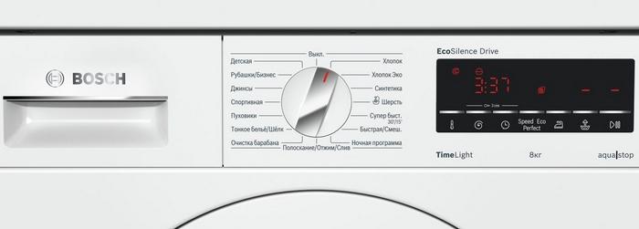 Значки на стиральной машине Bosch, фото