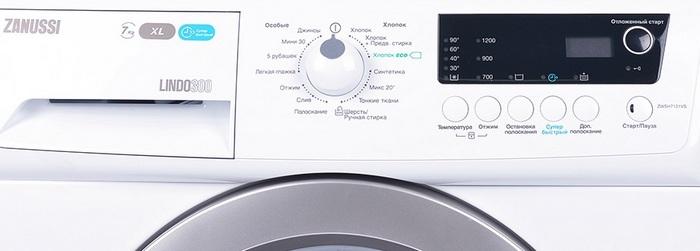 Значки на стиральной машине Zanussi, фото