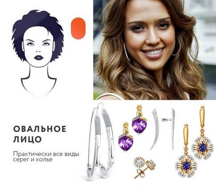 Какие сережки идут под овальное лицо, фото