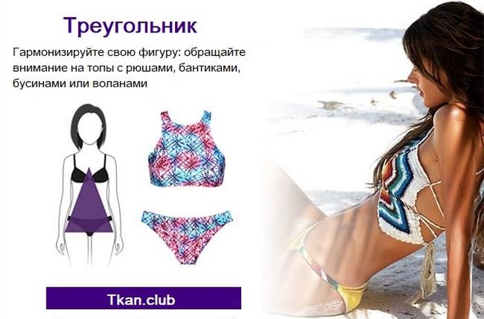 Купальники для типа фигуры треугольник, фото