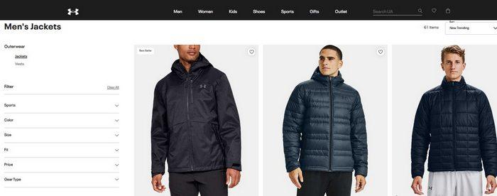 Мужские зимние куртки Under Armour, фото