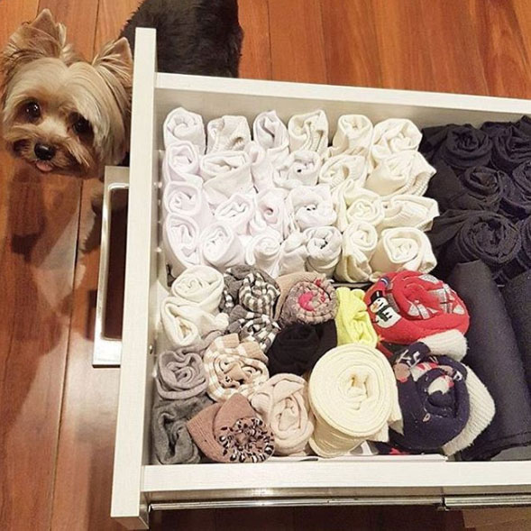 как сложить носки