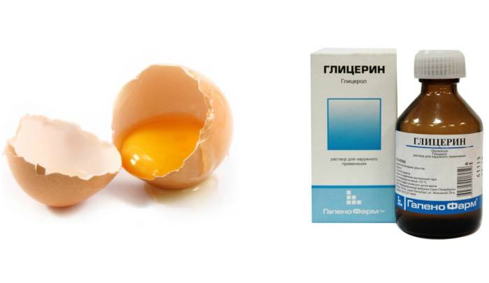 яичный желток и глицерин