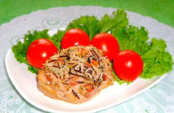 Куриные "тарелочки" с рисом и ветчиной