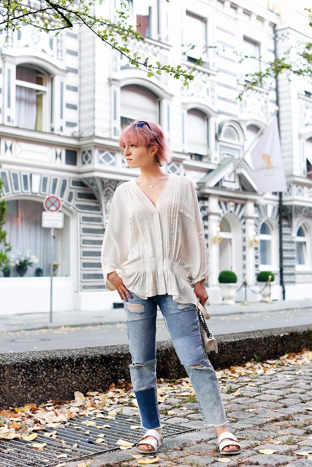 женские джинсы со вставками