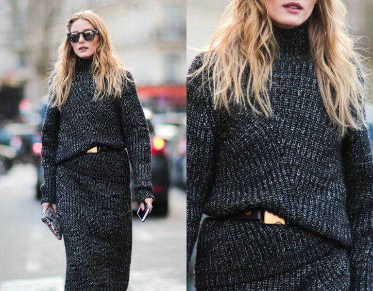 серая вязанная водолазка