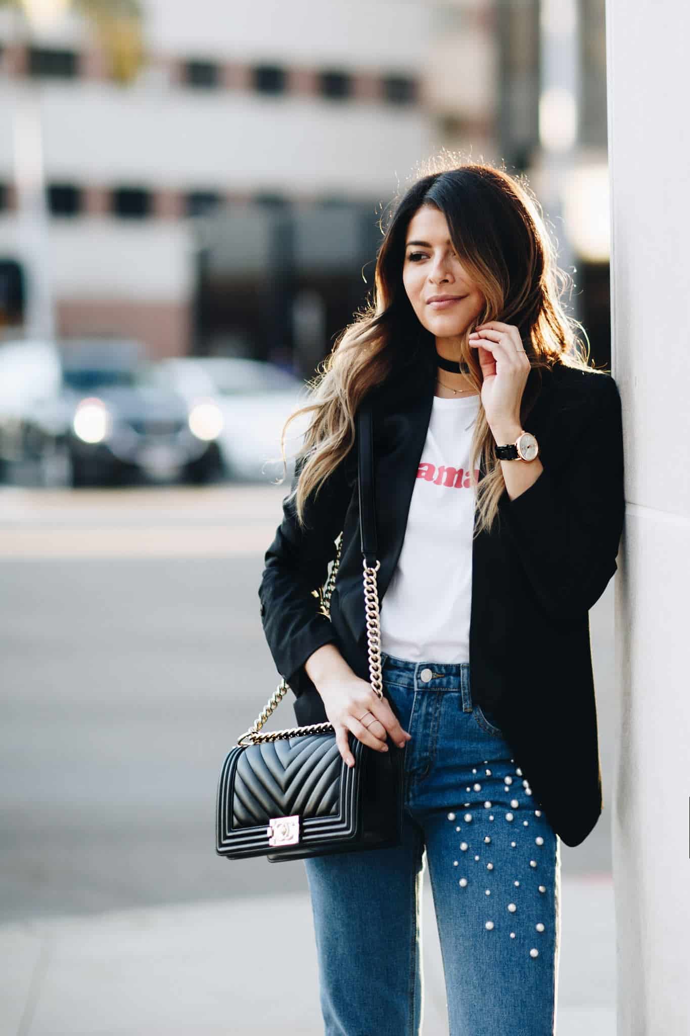 женский пиджак с футболкой