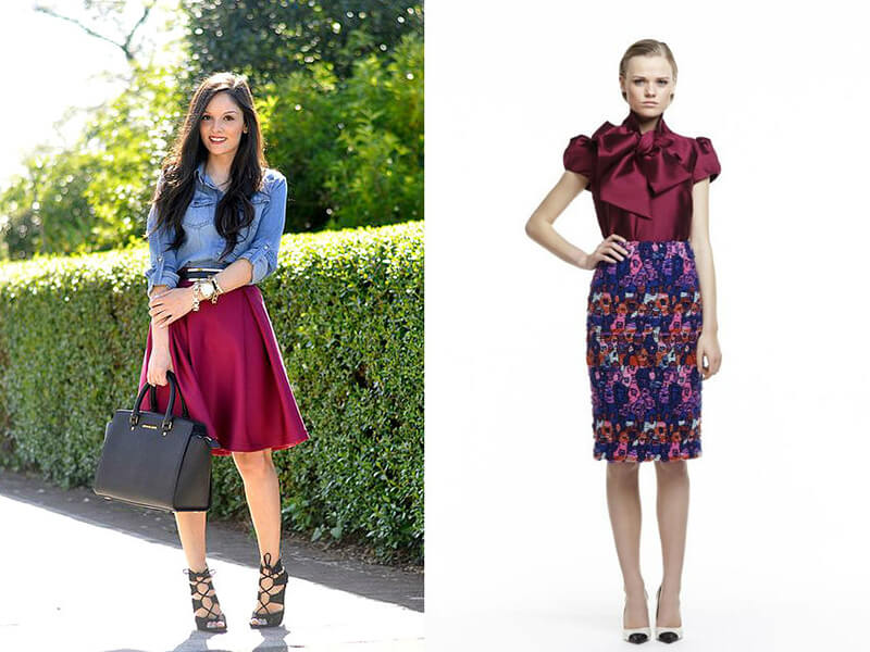 бордовый цвет с синим в одежде