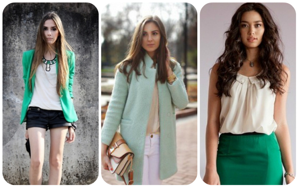 сочетание зеленого цвета с белым