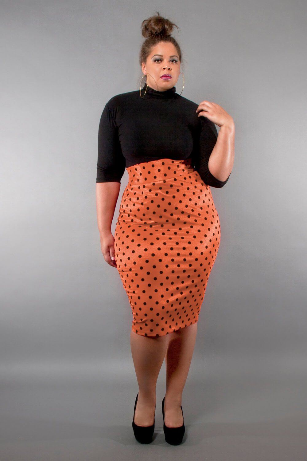 юбка в горошек для полных женщин