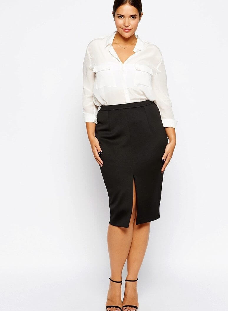 черная юбка карандаш для полных