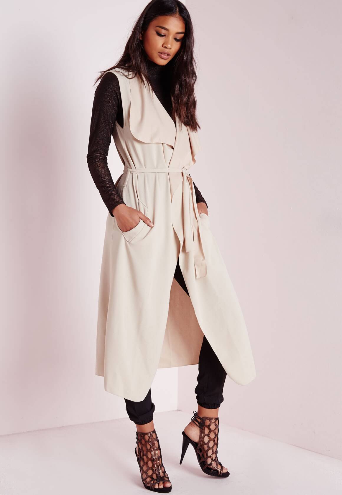 удлиненный женский жилет