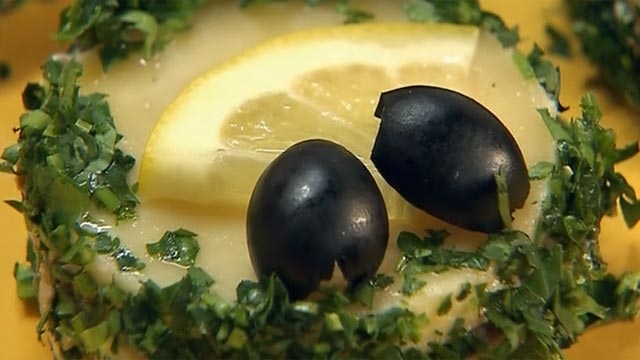 Сырные розетки с сайрой