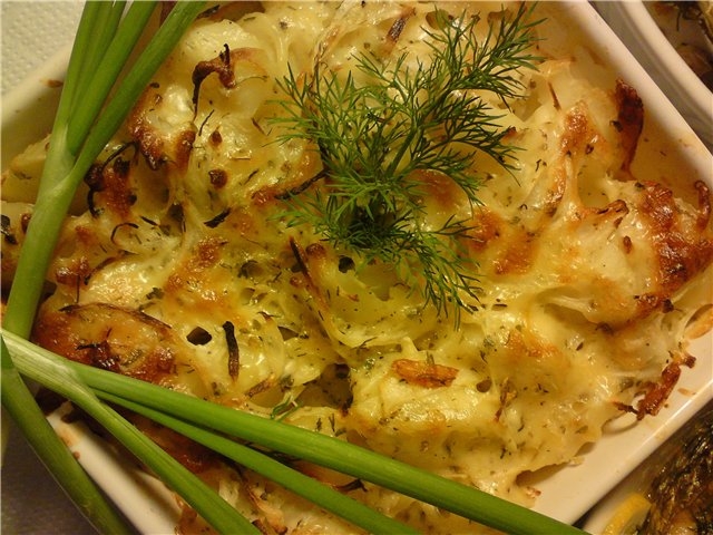Пикша с овощами