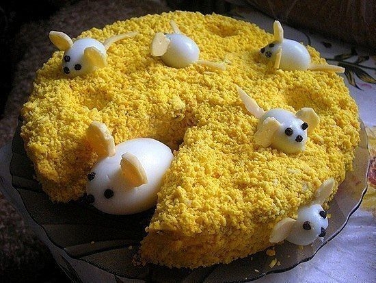 Салат Мимоза с сайрой