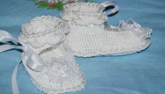 Пинетки для девочки крючком
