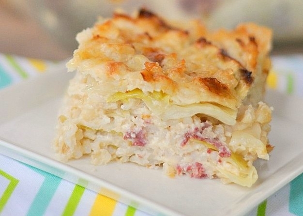 Капустная запеканка в духовке с мясом