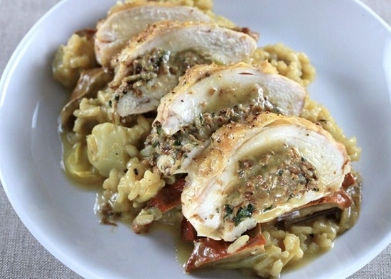 Курица с грибами и сыром