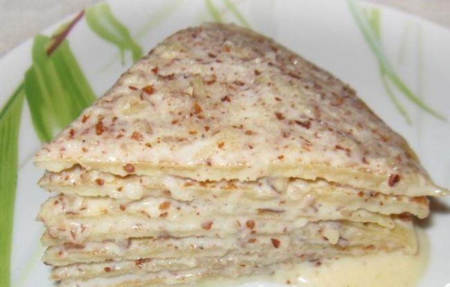 Блинный торт со сгущенкой