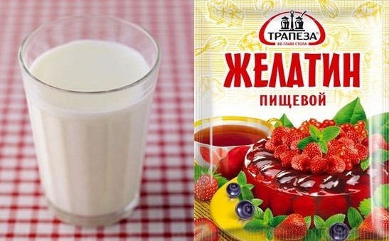 Молочно-желатиновый коктейль для волос
