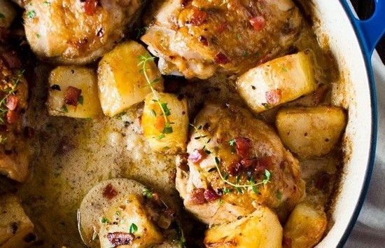 Курица с картошкой в микроволновке
