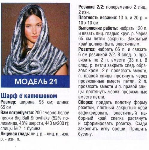 Вязание снуда спицами