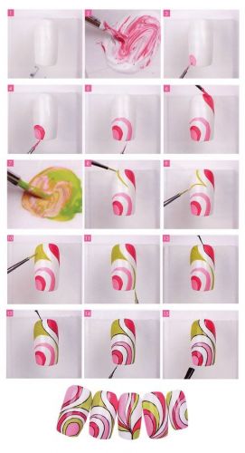 The pictures on the nails