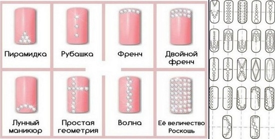 Маникюр со стразами на короткие ногти