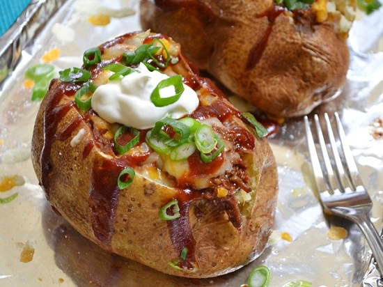 Картошка с мясной начинкой
