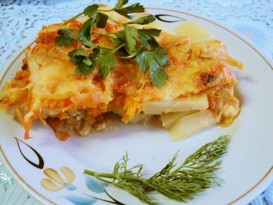 Филе минтая с картошкой в духовке: рецепты с фото